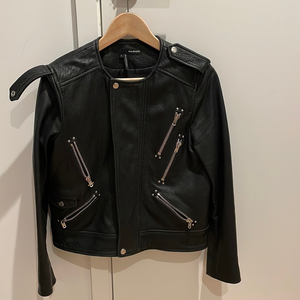 The Kooples Leather Motorcycle Jacket